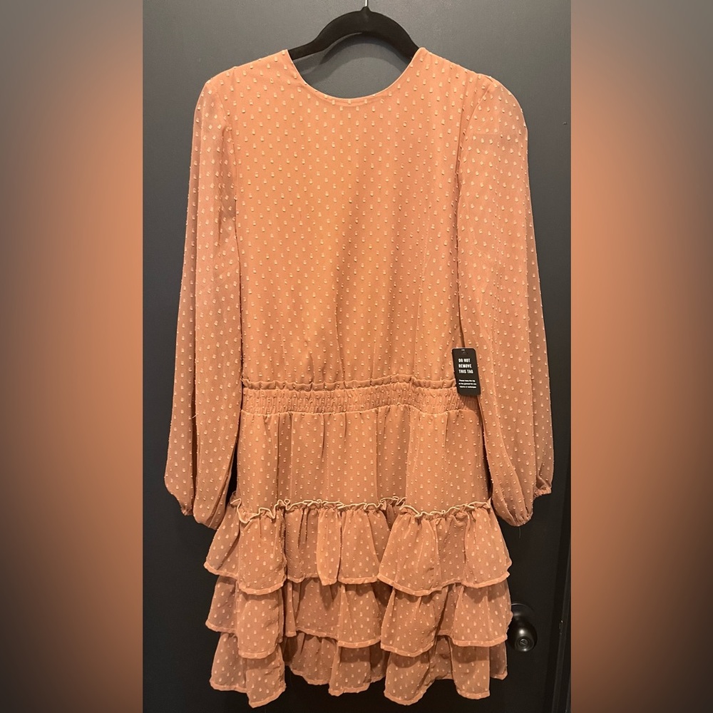 Express Long-Sleeve tiered Ruffle Dress… - Picture 2 of 10